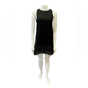 Banana Republic A Line Dress Boxy Cut Sleeveless Black Lacey Size 2